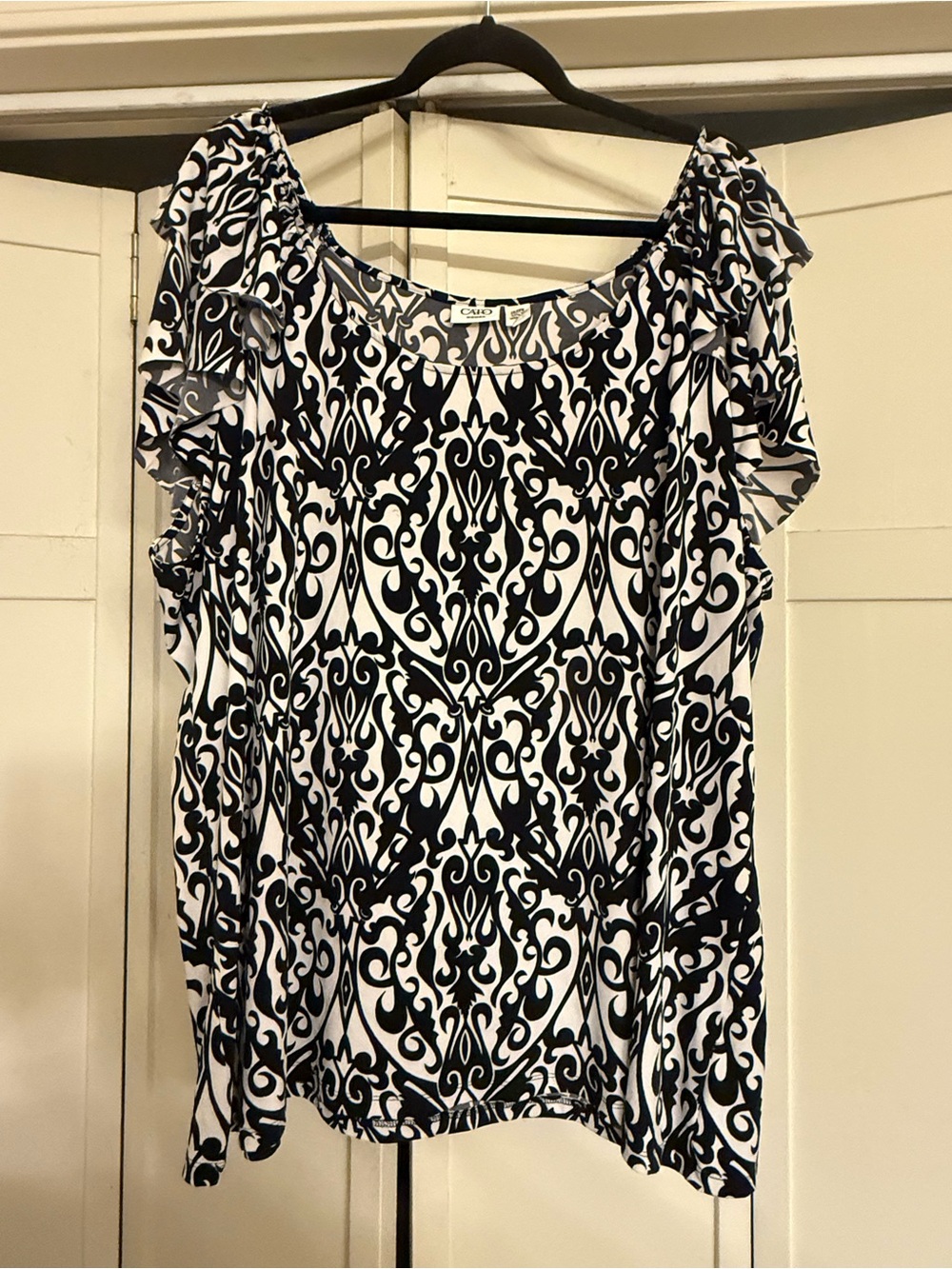 Cato Black and White Patterned Blouse